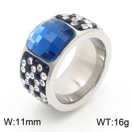 Stainless Steel Stone&Crystal Ring