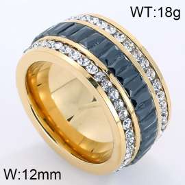 Stainless Steel Stone&Crystal Ring