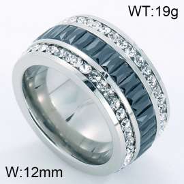 Stainless Steel Stone&Crystal Ring