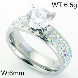 Stainless Steel Stone&Crystal Ring