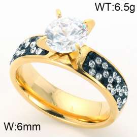 Stainless Steel Stone&Crystal Ring