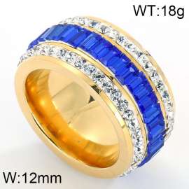 Stainless Steel Stone&Crystal Ring