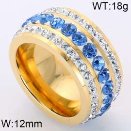 Stainless Steel Stone&Crystal Ring