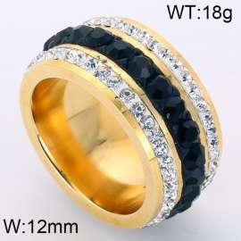 Stainless Steel Stone&Crystal Ring