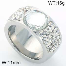 Stainless Steel Stone&Crystal Ring