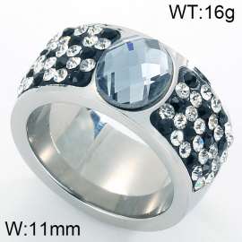 Stainless Steel Stone&Crystal Ring