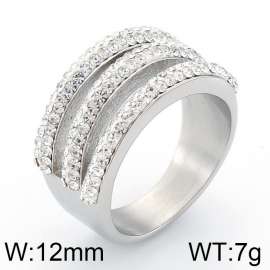 Stainless Steel Stone&Crystal Ring