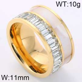 Stainless Steel Stone&Crystal Ring