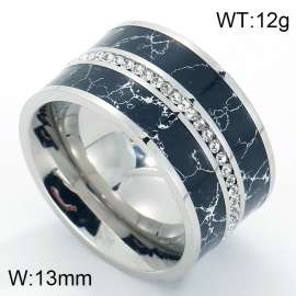 Stainless Steel Stone&Crystal Ring