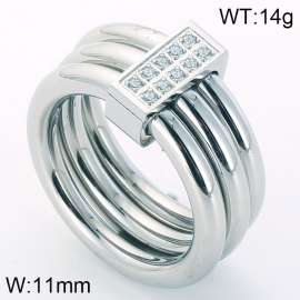 Stainless Steel Stone&Crystal Ring