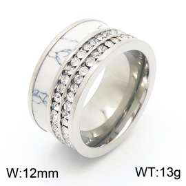 Stainless Steel Stone&Crystal Ring