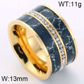 Stainless Steel Stone&Crystal Ring