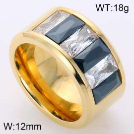 Stainless Steel Stone&Crystal Ring