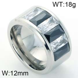 Stainless Steel Stone&Crystal Ring