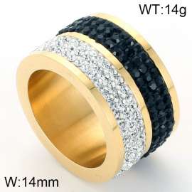 Stainless Steel Stone&Crystal Ring