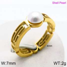 SS Shell Pearl Rings