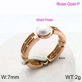 SS Shell Pearl Rings