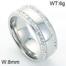 Stainless Steel Stone&Crystal Ring