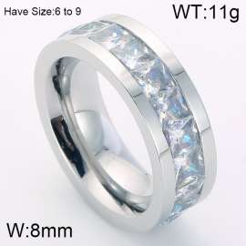 Stainless Steel Stone&Crystal Ring