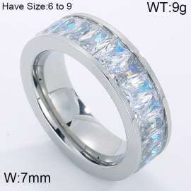 Stainless Steel Stone&Crystal Ring