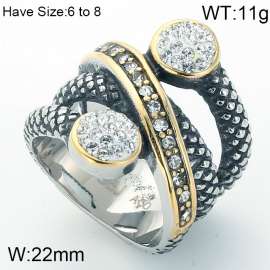 Stainless Steel Stone&Crystal Ring