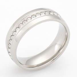 Stainless Steel Stone&Crystal Ring