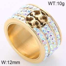 Stainless Steel Stone&Crystal Ring