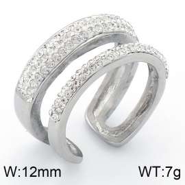 Stainless Steel Stone&Crystal Ring