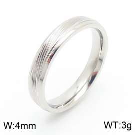 European and American fashion simple stainless steel line charm silver ring