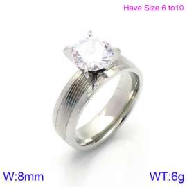 Stainless Steel Stone&Crystal Ring