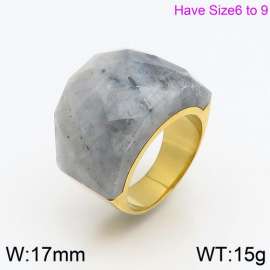 Stainless Steel Stone&Crystal Ring