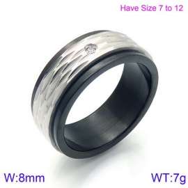 Stainless Steel Stone&Crystal Ring