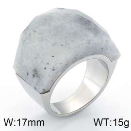 Stainless Steel Stone&Crystal Ring