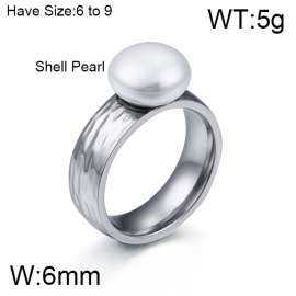 SS Shell Pearl Rings