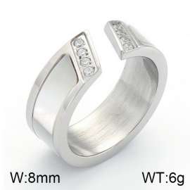 Stainless Steel Stone&Crystal Ring