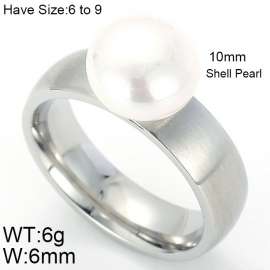 SS Shell Pearl Rings