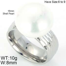 SS Shell Pearl Rings