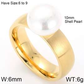 SS Shell Pearl Rings