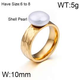 SS Shell Pearl Rings