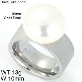 SS Shell Pearl Rings