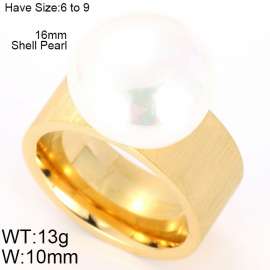 SS Shell Pearl Rings