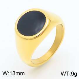 Fashionable and personalized titanium steel smooth gold circular ring