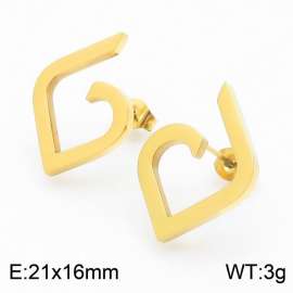 Love type gold stainless steel earrings