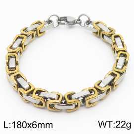 Intermediate Gold Loop Chain Stainless Steel Bracelet