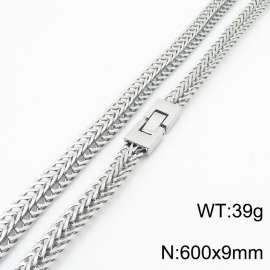 Hip Hop Stainless Steel 600MM Dragon Bone Snake Chain Steel Color Stainless Steel Necklace