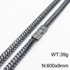 Hip Hop Stainless Steel 600MM Dragon Bone Snake Chain Vintage Black Stainless Steel Necklace