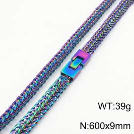 Hip Hop Stainless Steel 600MM Dragon Bone Snake Chain Colorful Stainless Steel Necklace