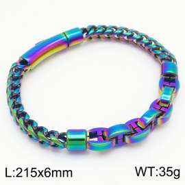 215mm dazzling color buckle splicing chain integrated buckle stainless steel bracelet
