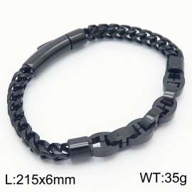 215mm black buckle splicing chain integrated buckle stainless steel bracelet