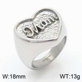 Hip Hop Style Love Mom Stainless Steel Couple Ring